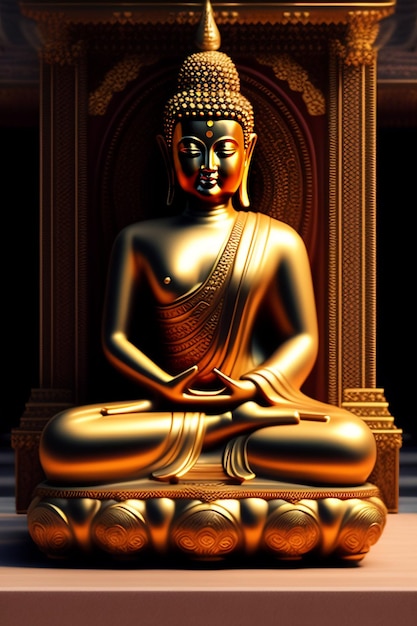 Free photo free photo gautum buddha vesak purnima statue symbol of peace background