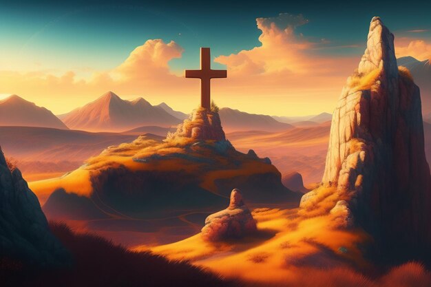 Free photo good friday background with jesus christ and cross