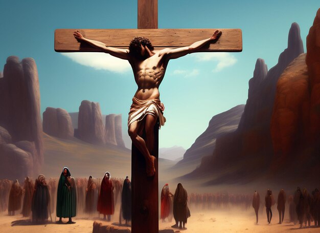 Free photo good friday background with jesus christ and cross