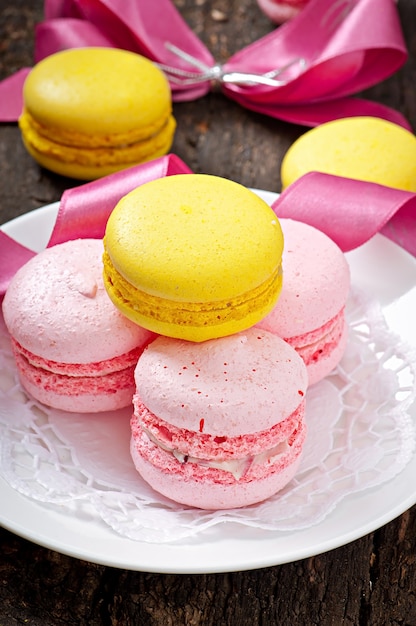 French colorful macaroons 