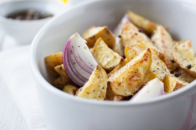 French fries in a bowl close