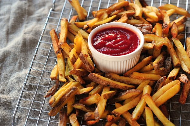 French fries and ketchup