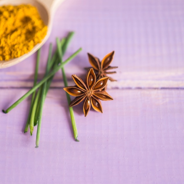 Fresh anise near spices