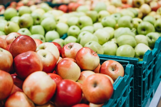 Fresh apples at the supermarket