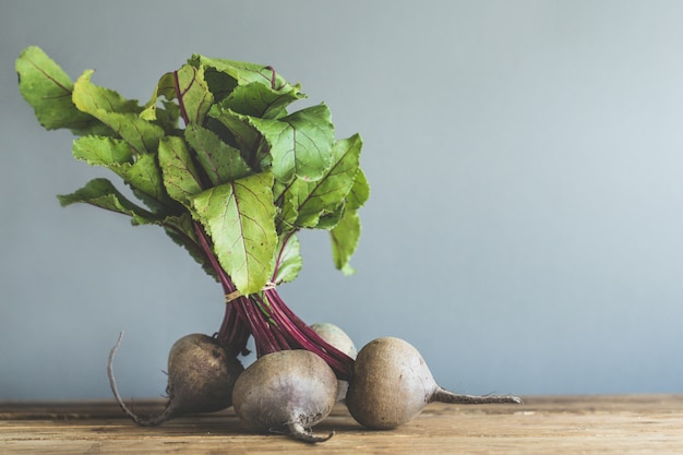 Free Photo fresh beetroot on wooden table