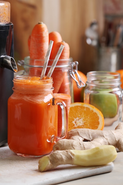 Fresh carrot juice