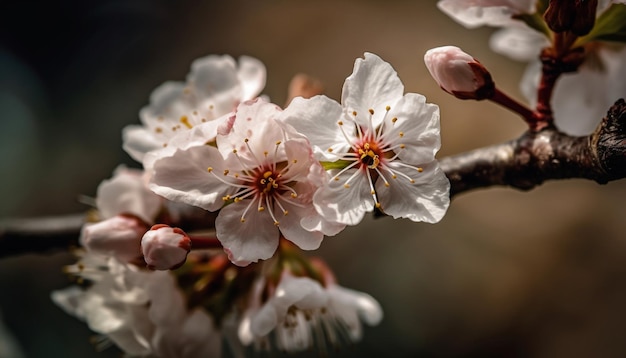 Free Photo fresh cherry blossom in bloom vibrant pink generated by ai