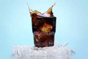 Free photo fresh cola drink with ice