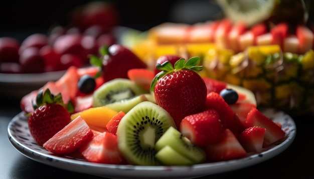 Free photo fresh fruit salad with a gourmet twist generative ai