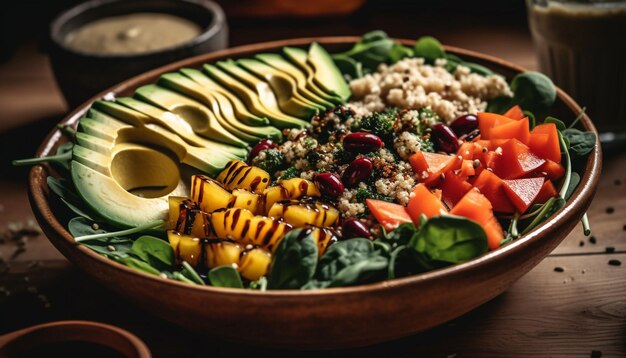 Fresh gourmet salad with healthy organic vegetables generated by AI