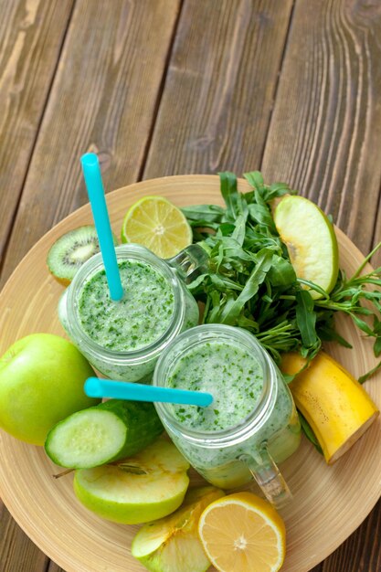 Fresh green smoothy drink