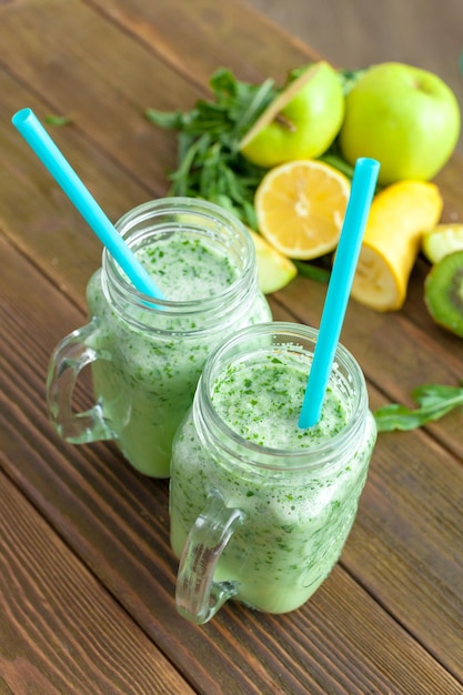 Fresh green smoothy drink