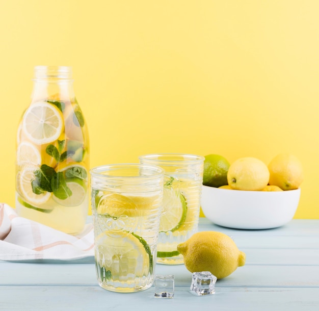 Fresh homemade lemonade ready to be served