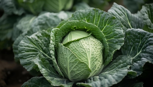 Fresh kale leaf healthy vegetarian salad ingredient generated by AI