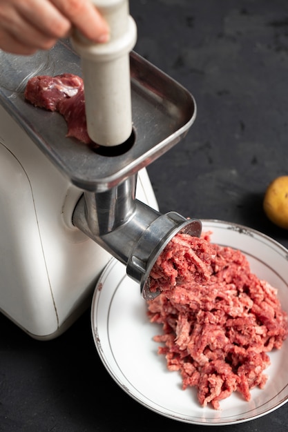 Fresh meat ground minced beef