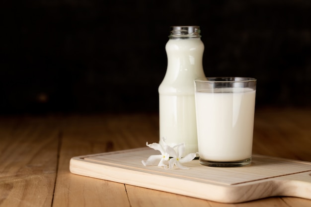 Free photo fresh milk bottle glass