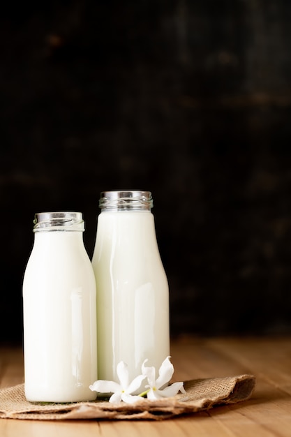 Fresh milk bottle glass