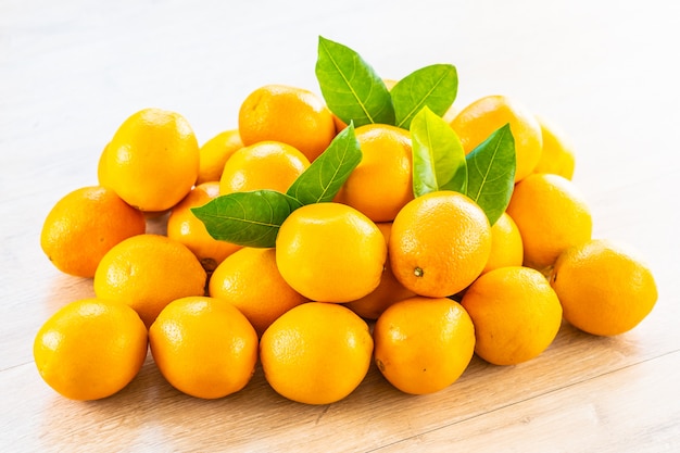 Fresh oranges fruit on table