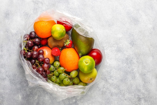 Fresh organic assorted fruits and berries.