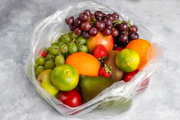 Fresh organic assorted fruits and berries