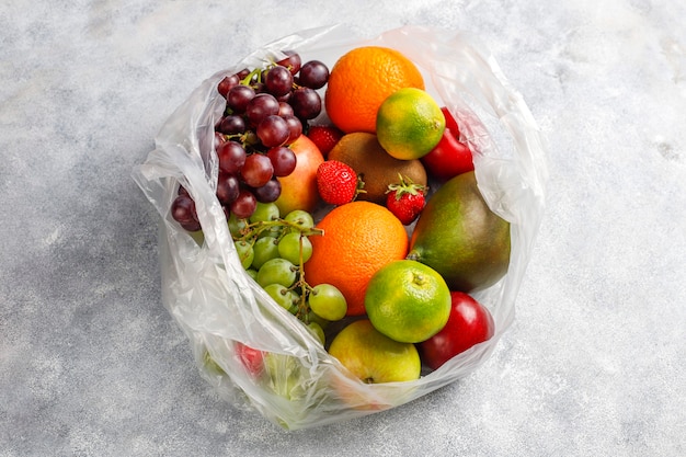 Fresh organic assorted fruits and berries.