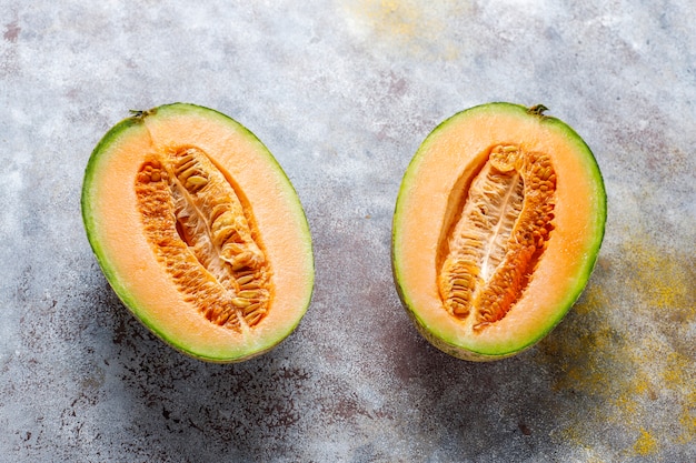 Free Photo fresh organic cantaloupe melon.