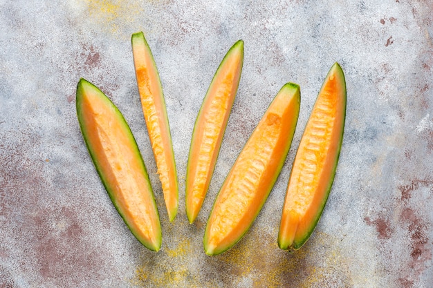 Fresh organic cantaloupe melon.