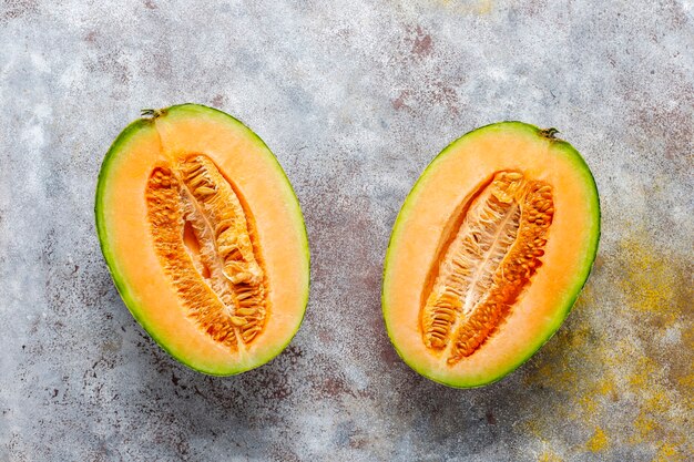 Fresh organic cantaloupe melon.