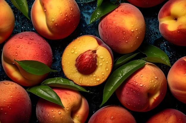 fresh peaches background