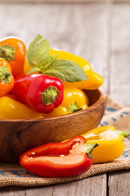 Fresh peppers in a bowl