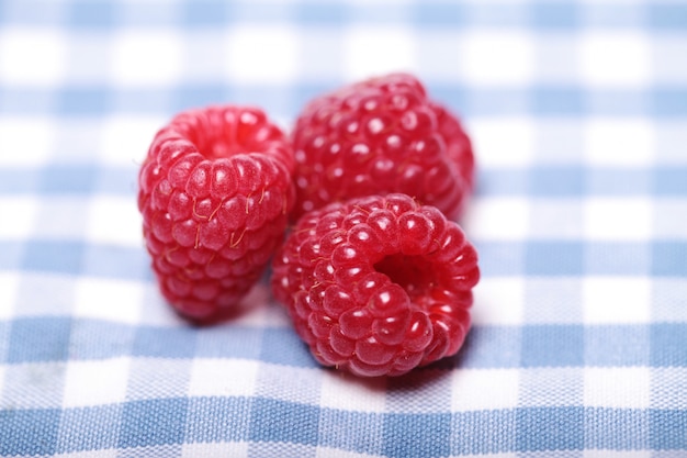 Fresh raspberries on the table