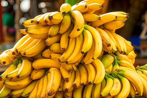 Fresh raw bananas arrangement