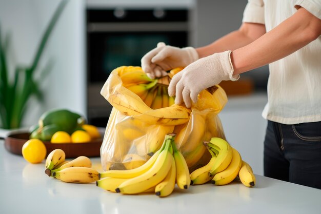 Fresh raw bananas arrangement