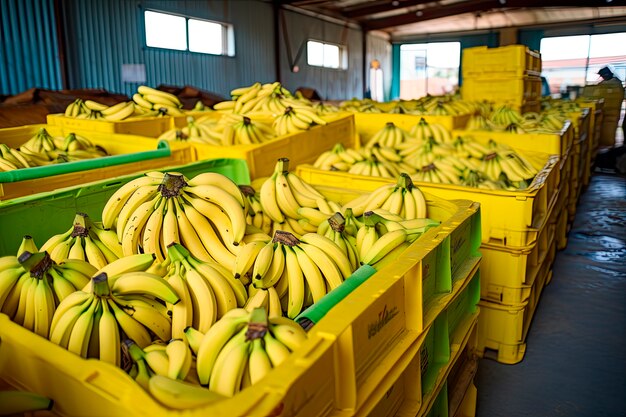 Fresh raw bananas arrangement