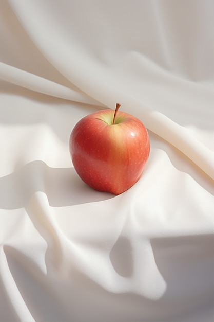 Fresh red apple with cloth