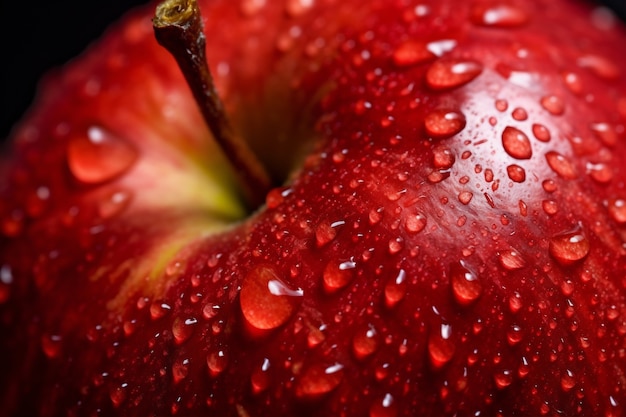 Free photo fresh red apple with water drops