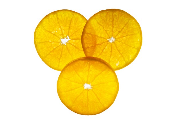 Fresh sliced juicy orange fruit set over white  - tropical orange fruit texture for  use