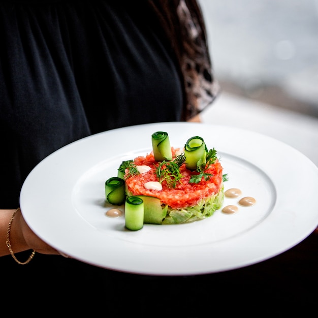 Fresh vegetable salad on the plate