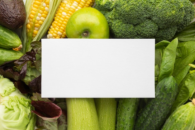 Fresh vegetables arrangement above view