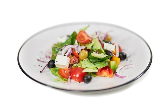 Fresh vegetables salad with different green