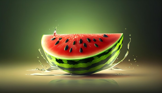 Free photo fresh watermelon fruit in table generative ai