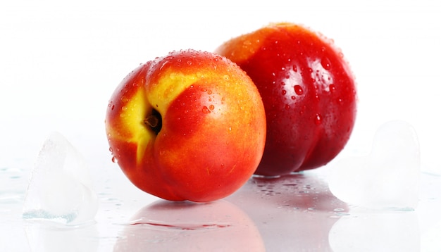 Fresh and wet nictarine fruits