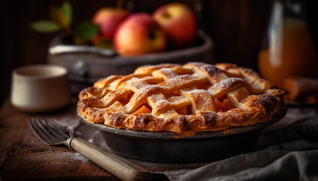 Freshly baked apple pie a sweet indulgence generated by AI