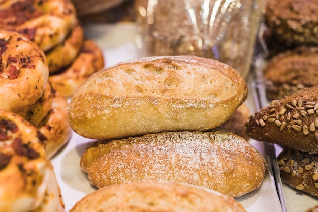 Free photo freshly baked bread loaves