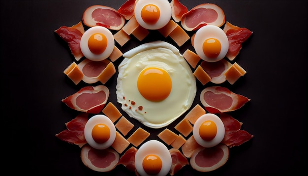 Free photo freshly cooked bacon and egg sandwich meal generated by ai