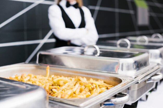 Freshly cut french fries buffet 