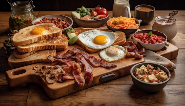 Freshly grilled bacon and tomato sandwich meal generated by AI