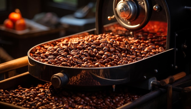 Free photo freshly ground coffee beans create a rich aromatic caffeine addiction generated by artificial intelligence