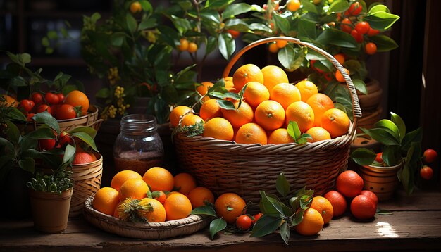 Freshness of nature bounty organic citrus fruit healthy eating vegetarian diet generated by artificial intelligence