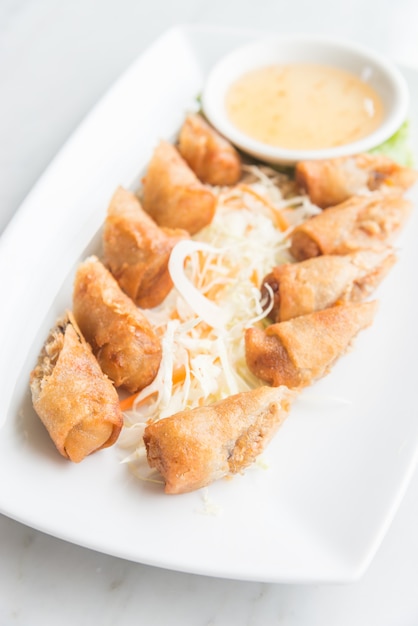 Free photo fried spring rolls